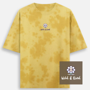 Wild and Kind Embroidery Unisex Tie Dye Oversized T-Shirt