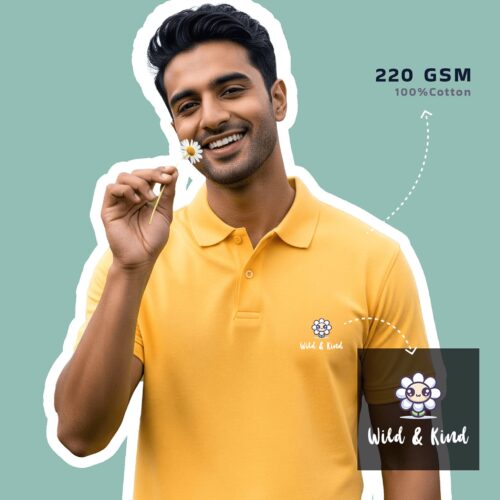 Wild and Kind | Embroidery | Cotton Polo Tshirt