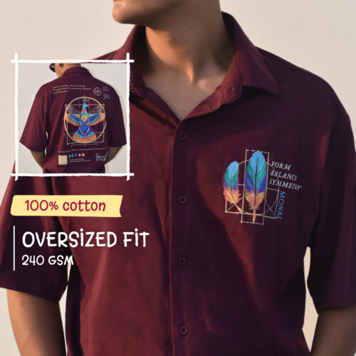 Vitruvian Monal Unisex Oversized Cotton Shirt