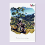 man resting and enjoying view postcards